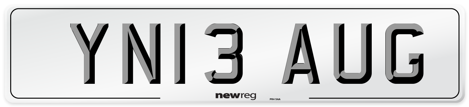 YN13 AUG Number Plate from New Reg